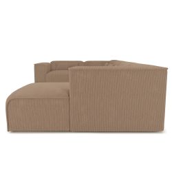 Canapé panoramique fixe NUNA 7 places chaise droite velours côtelé marron