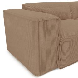 Canapé panoramique fixe NUNA 7 places chaise droite velours côtelé marron