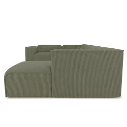 Canapé panoramique fixe NUNA 7 places chaise droite velours côtelé vert