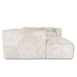 Canapé panoramique fixe NUNA 7 places chaise gauche tissu beige