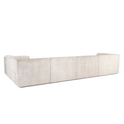 Canapé panoramique fixe NUNA 7 places chaise gauche tissu beige