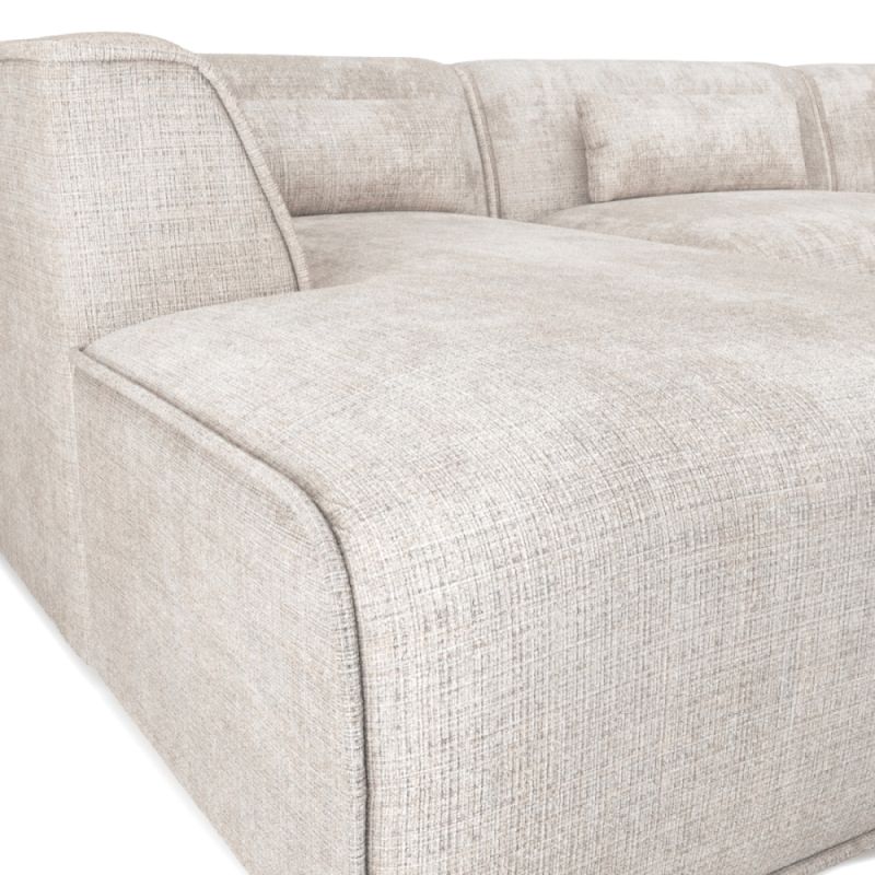 Canapé panoramique fixe NUNA 7 places chaise gauche tissu beige
