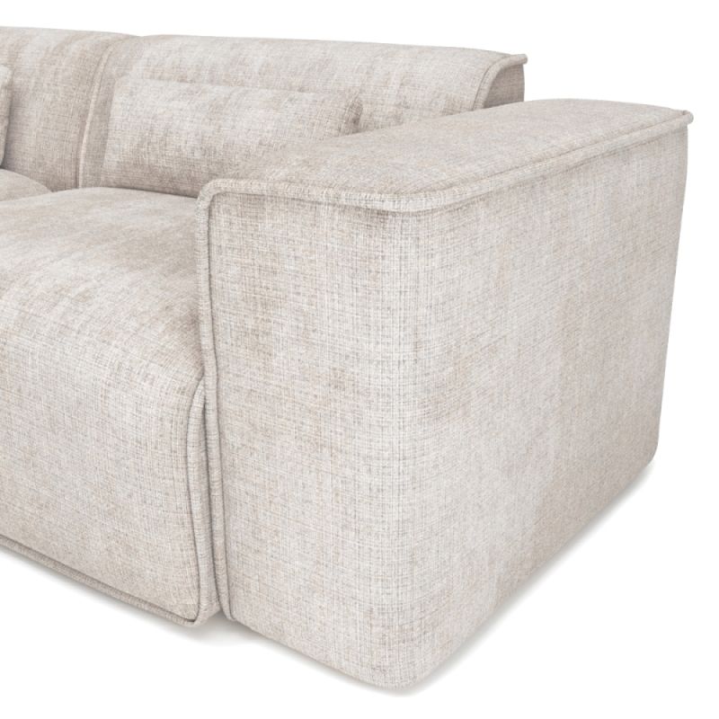 Canapé panoramique fixe NUNA 7 places chaise gauche tissu beige