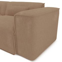 Canapé panoramique fixe NUNA 7 places chaise gauche velours côtelé marron