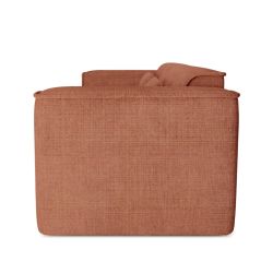 Canapé droit fixe NUNA 3 places tissu terracotta