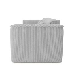 Canapé droit fixe NUNA 3 places velours côtelé gris