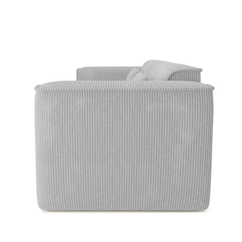 Canapé droit fixe NUNA 3 places velours côtelé gris