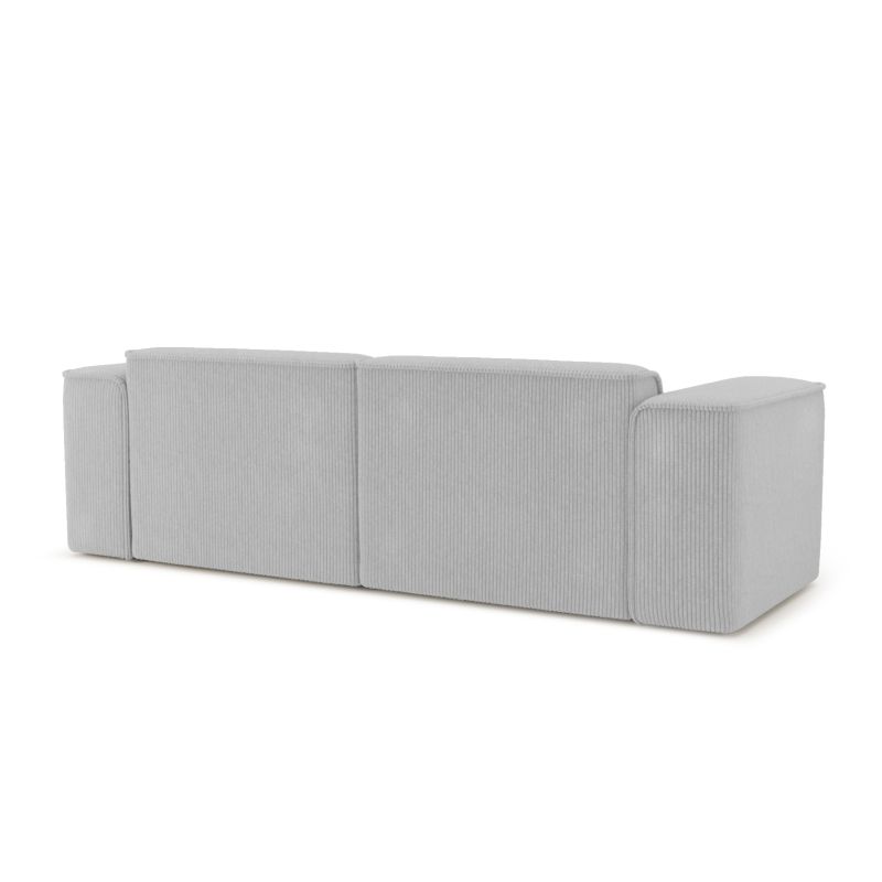 Canapé droit fixe NUNA 3 places velours côtelé gris