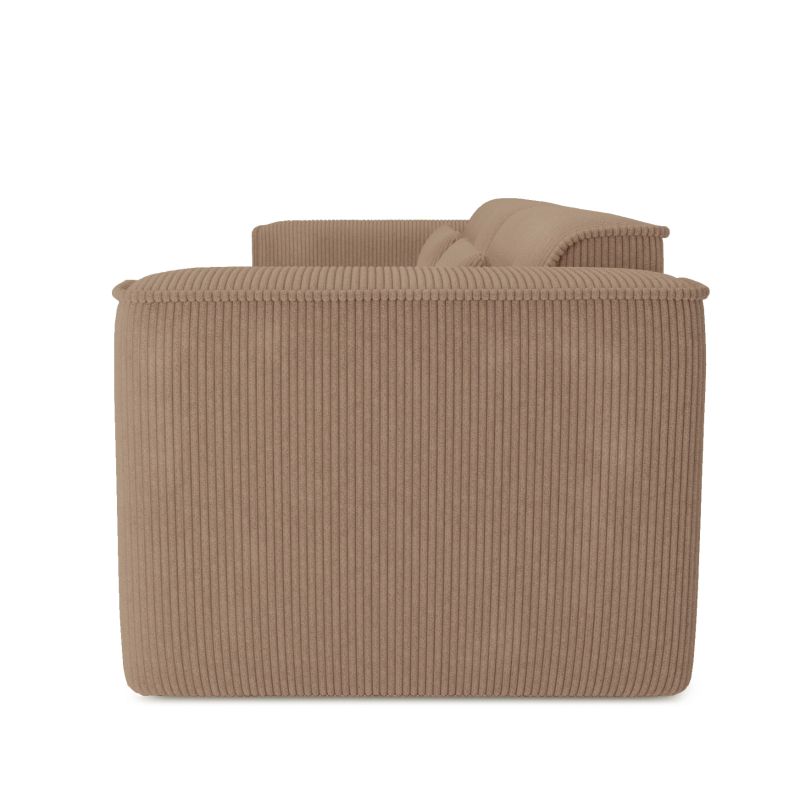 Canapé droit fixe NUNA 3 places velours côtelé marron