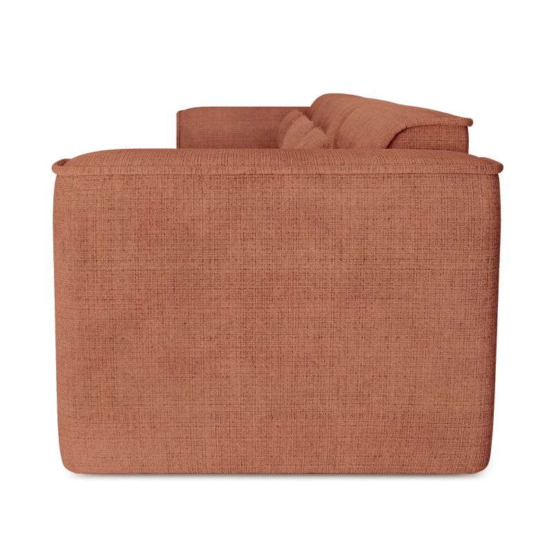 Canapé droit fixe NUNA 4/5 places tissu terracotta