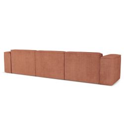 Canapé droit fixe NUNA 4/5 places tissu terracotta
