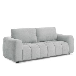 Ensemble canapé droit fixe 3 places + fauteuil 1 place KEREA tissu chenille gris