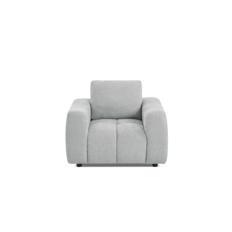 Ensemble canapé droit fixe 3 places + fauteuil 1 place KEREA tissu chenille gris