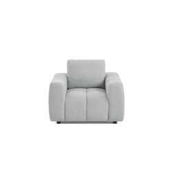 Ensemble canapés droits fixes 3+2 places + fauteuil 1 place KEREA tissu chenille gris