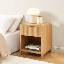 Lot 2 tables de chevet UTICA effet chêne