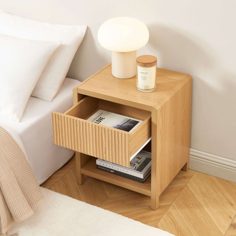 Lot 2 tables de chevet UTICA effet chêne