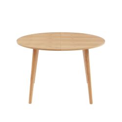 Ensemble repas table extensible ORACLE placage chêne et lot de 2 chaises NOA tissu beige