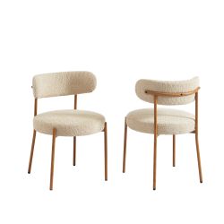 Ensemble repas table extensible ORACLE placage chêne et lot de 2 chaises NOA tissu beige