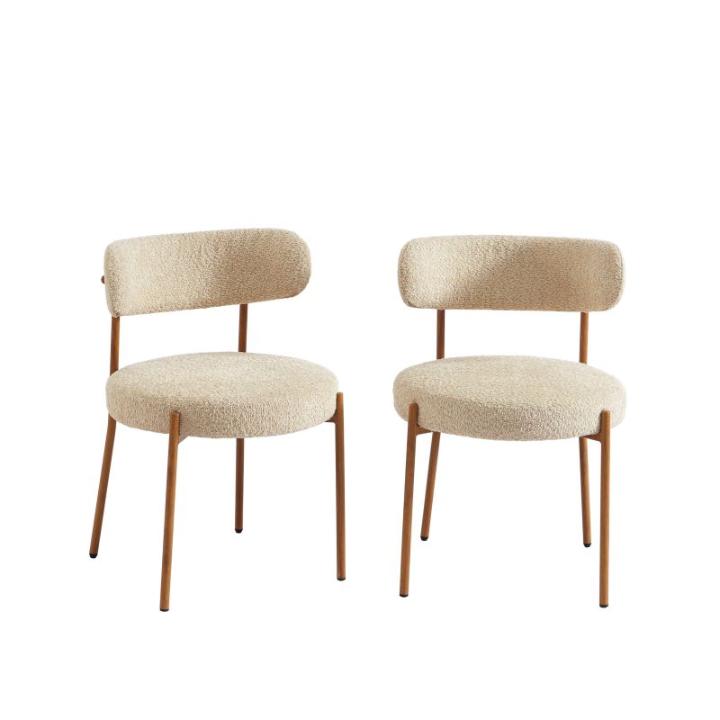 Ensemble repas table extensible ORACLE placage chêne et lot de 2 chaises NOA tissu beige