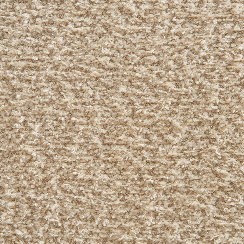 Ensemble repas table à manger ronde en verre HARRY 120 cm et lot de 4 chaises NOA tissu beige