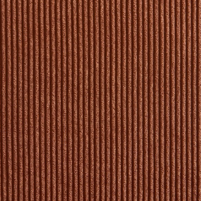 Ensemble repas table à manger ronde en verre HARRY 120 cm et lot de 4 chaises ELLA velours côtelé terracotta et cannage