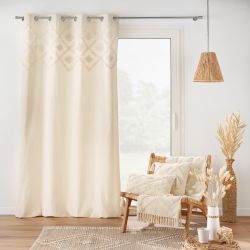 Coussin rectangulaire TEPI 30x50cm déhoussable en coton et polyester écru