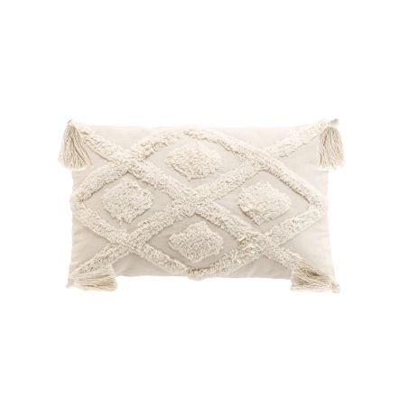 Coussin rectangulaire TEPI 30x50cm déhoussable en coton et polyester écru