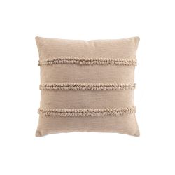 Coussin carré GAEL 45x45cm déhoussable en coton et polyester beige