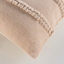 Coussin carré GAEL 45x45cm déhoussable en coton et polyester beige