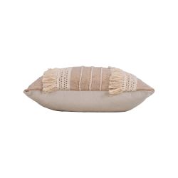 Coussin carré FIEL 45x45cm déhoussable en coton et jute beige
