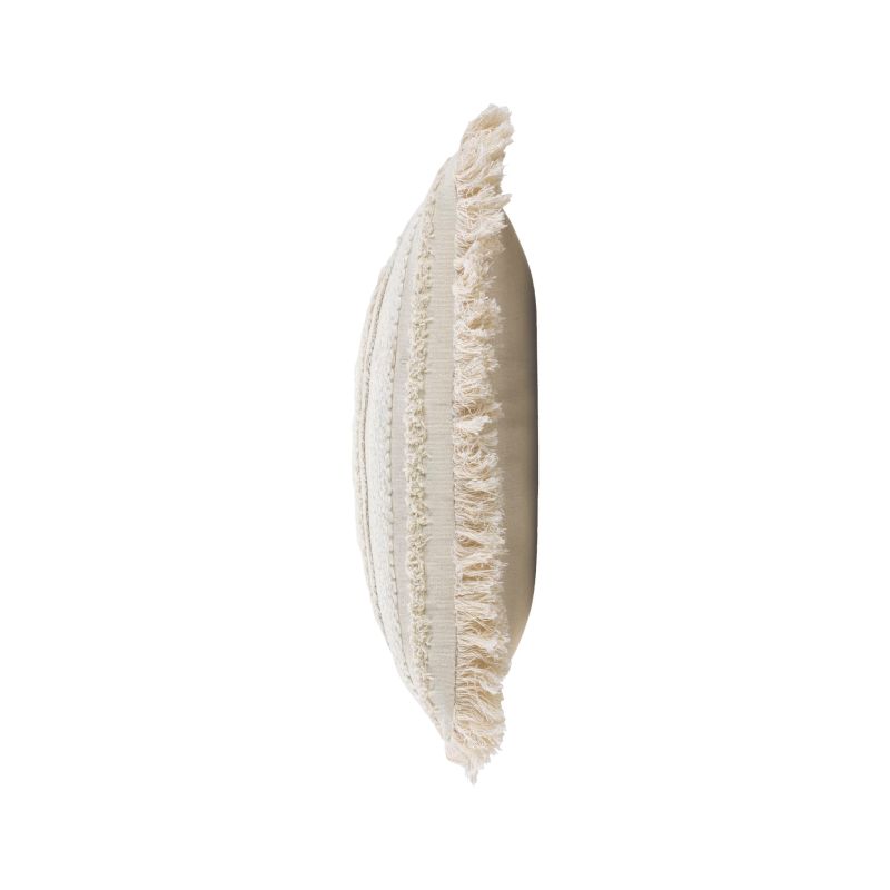 Coussin carré ESER 40x40cm déhoussable en coton tissé beige