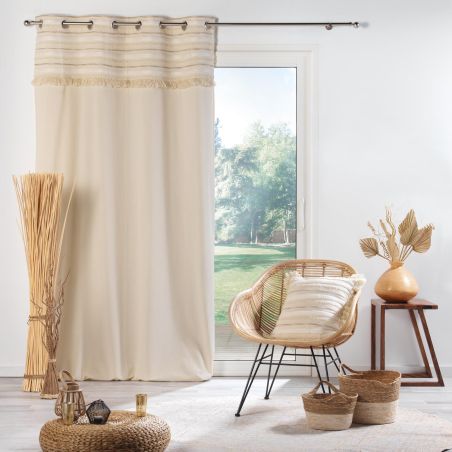 Coussin carré ESER 40x40cm déhoussable en coton tissé beige