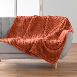 Plaid doux BOFY terracotta 125x150 cm