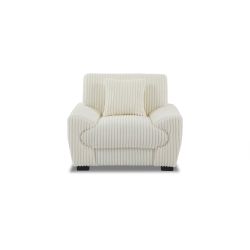 Fauteuil fixe ADEA 1 place velours côtelé beige