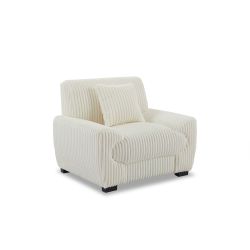 Fauteuil fixe ADEA 1 place velours côtelé beige