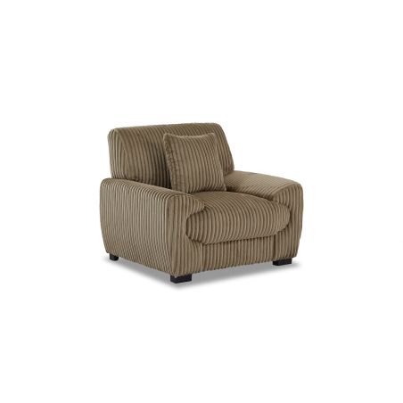 Fauteuil fixe ADEA 1 place velours côtelé marron