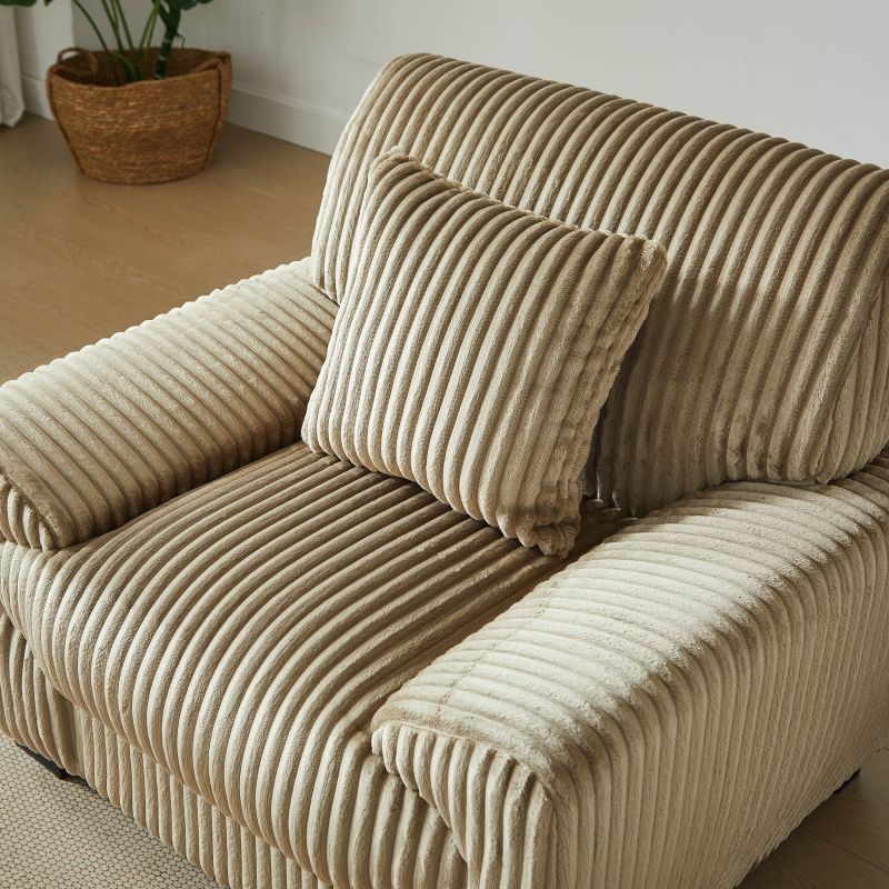 Fauteuil fixe ADEA 1 place velours côtelé marron