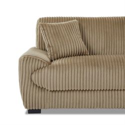 Canapé droit fixe ADEA 3 places velours côtelé marron