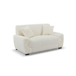 Canapé droit fixe ADEA 2 places velours côtelé beige