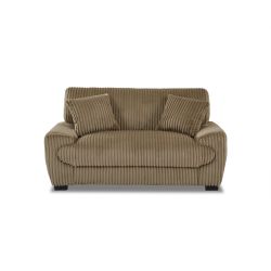 Canapé droit fixe ADEA 2 places velours côtelé marron