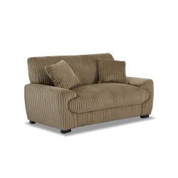 Canapé droit fixe ADEA 2 places velours côtelé marron