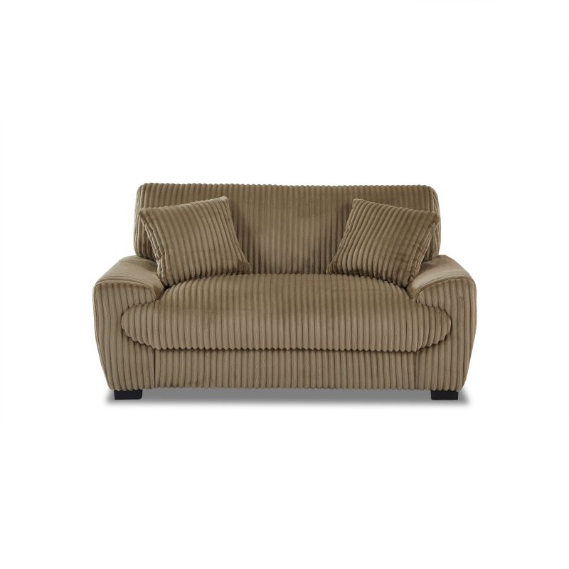 Ensemble canapés droits fixes 3+2 places ADEA velours côtelé marron