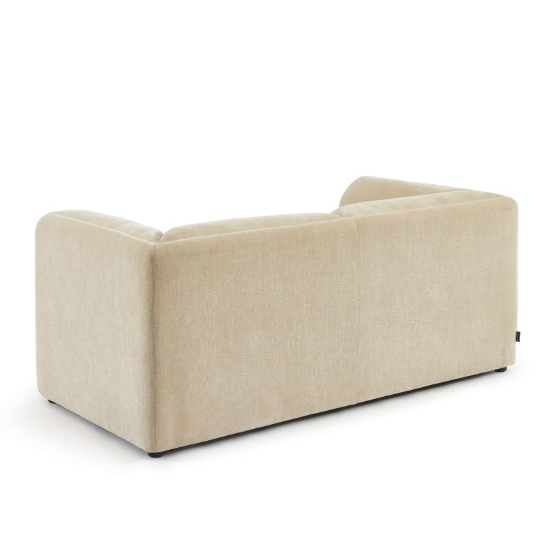 Canapé droit fixe NIKKI 2 places velours texturé beige