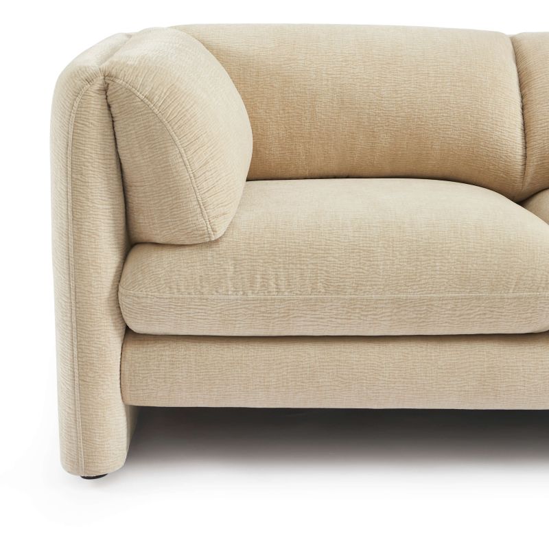 Canapé droit fixe NIKKI 2 places velours texturé beige