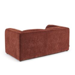 Canapé droit fixe NIKKI 2 places velours texturé terracotta