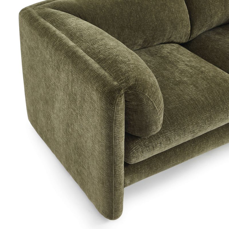 Canapé droit fixe NIKKI 2 places velours texturé vert