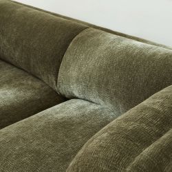 Canapé droit fixe NIKKI 2 places velours texturé vert