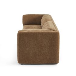 Canapé droit fixe NIKKI 3 places velours texturé marron