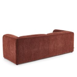Canapé droit fixe NIKKI 3 places velours texturé terracotta