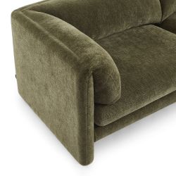 Canapé droit fixe NIKKI 3 places velours texturé vert